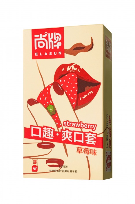 Презервативы Elasun Strawberry с аромато клубники - 10 шт. - Elasun - купить с доставкой в Димитровграде