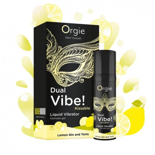 Съедобный жидкий вибратор Dual Vibe! со вкусом лимонного джина с тоником - 15 мл. - ORGIE - купить с доставкой в Димитровграде