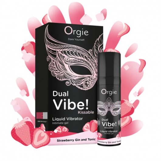 Съедобный жидкий вибратор Dual Vibe! со вкусом клубничного джина с тоником - 15 мл. - ORGIE - купить с доставкой в Димитровграде