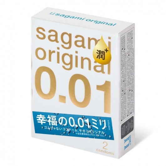 Увлажнённые презервативы Sagami Original 0.01 Extra Lub - 2 шт. - Sagami - купить с доставкой в Димитровграде