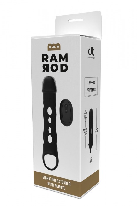 Черная насадка-удлинитель Vibrating Extender With Remote с вибрацией - Dream Toys - в Димитровграде купить с доставкой