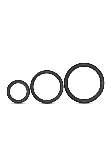 Набор из 3 черных эрекционных колец Cock Ring Set - Blush Novelties - в Димитровграде купить с доставкой