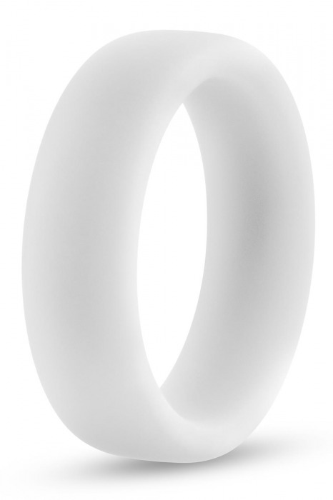Белое люминесцентное эрекционное кольцо Silicone Glo Cock Ring - Blush Novelties - в Димитровграде купить с доставкой