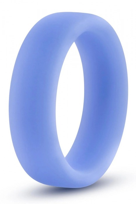 Голубое люминесцентное кольцо Silicone Glo Cock Ring - Blush Novelties - в Димитровграде купить с доставкой