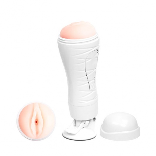 Мастурбатор-вагина Flora White с присоской и 12 режимами вибрации - Baile - в Димитровграде купить с доставкой