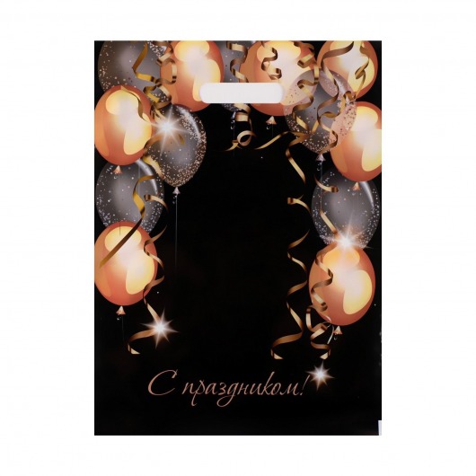 Пакет с вырубной ручкой и принтом в виде шариков (30х40 см) - Сима-Ленд - купить с доставкой в Димитровграде