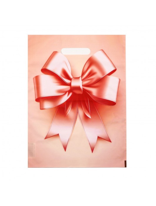 Пакет с принтом в виде банта с вырубной ручкой (30х40 см) - Сима-Ленд - купить с доставкой в Димитровграде