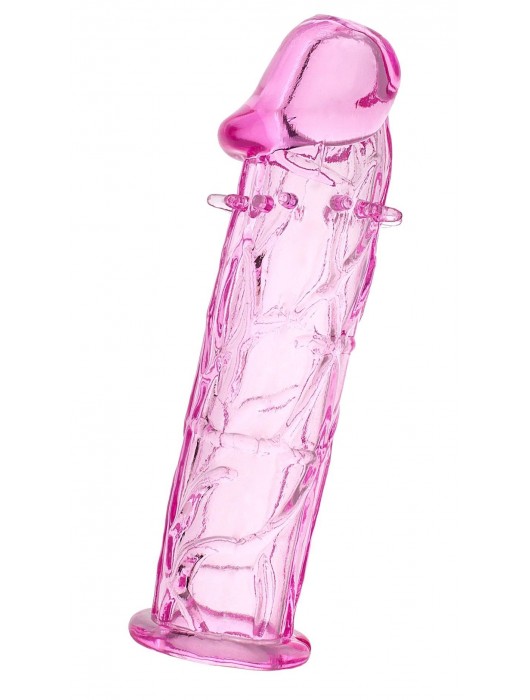Розовая насадка фаллической формы - 12,5 см. - A-toys - в Димитровграде купить с доставкой