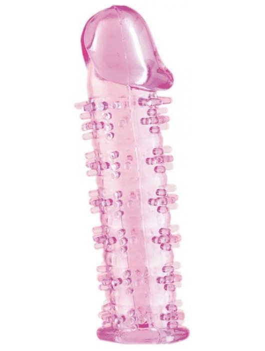 Розовая насадка на пенис с шипами - 12,5 см. - A-toys - в Димитровграде купить с доставкой