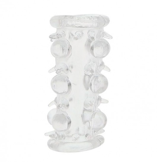 Прозрачная насадка на пенис с шипами и бугорками JELLY JOY LUST CLUSTER CLEAR - Dream Toys - в Димитровграде купить с доставкой