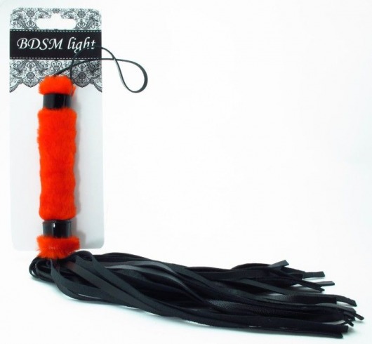 Нежная плеть с красным мехом BDSM Light - 43 см. - БДСМ Арсенал - купить с доставкой в Димитровграде