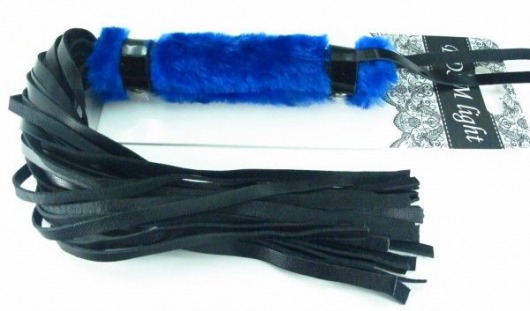 Нежная плеть с синим мехом BDSM Light - 43 см. - БДСМ Арсенал - купить с доставкой в Димитровграде