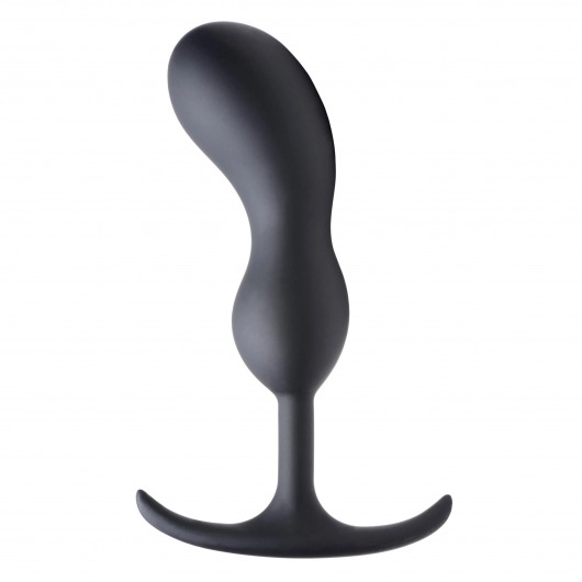 Черный массажер простаты с утяжелителями Premium Silicone Weighted Prostate Plug Large - 18,8 см. - XR Brands - в Димитровграде купить с доставкой
