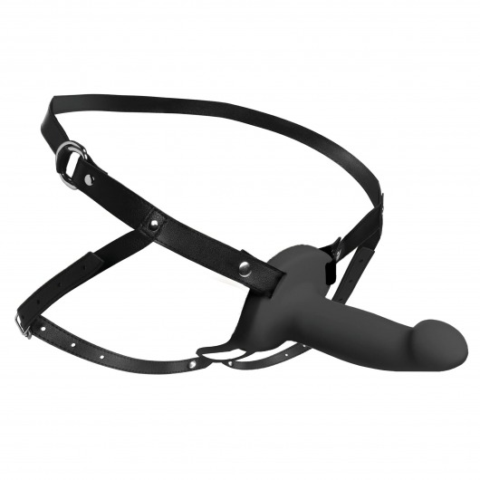 Черный полый страпон с вибрацией 2’’ Erection 28X Smooth Vibrating Silicone Penis Sheath - XR Brands - купить с доставкой в Димитровграде