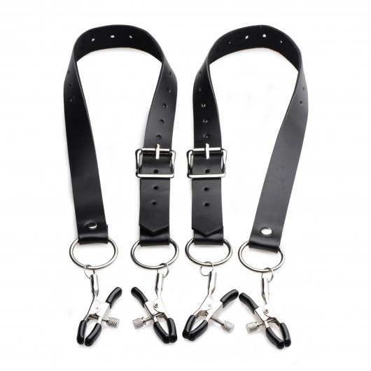 Ремни с зажимами для половых губ Spread Labia Spreader Straps with Clamps - XR Brands - купить с доставкой в Димитровграде
