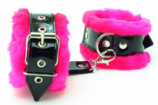Оковы на ноги с розовым мехом BDSM Light - БДСМ Арсенал - купить с доставкой в Димитровграде