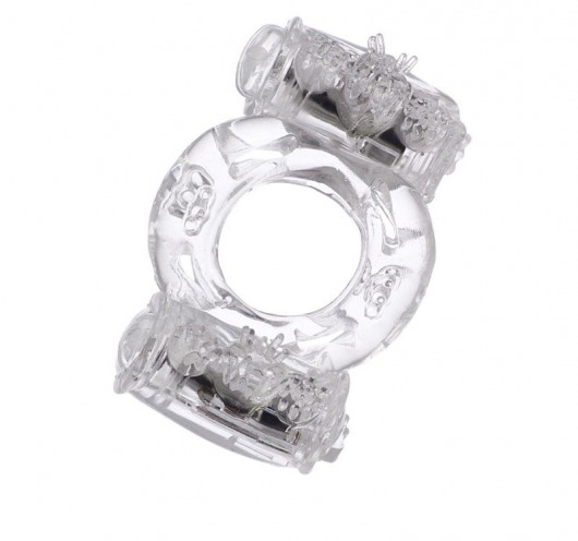 Прозрачное виброкольцо с двумя вибропульками - Toyfa Basic - в Димитровграде купить с доставкой