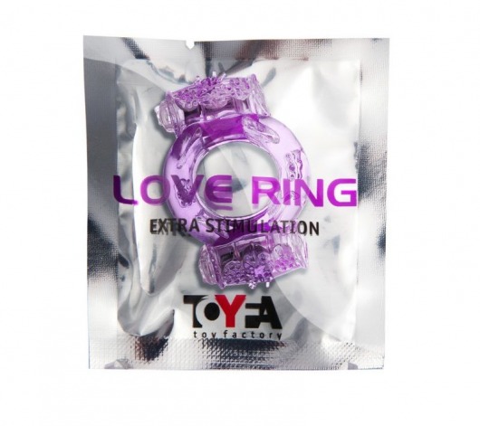 Фиолетовое виброкольцо с двумя вибропульками - Toyfa Basic - в Димитровграде купить с доставкой