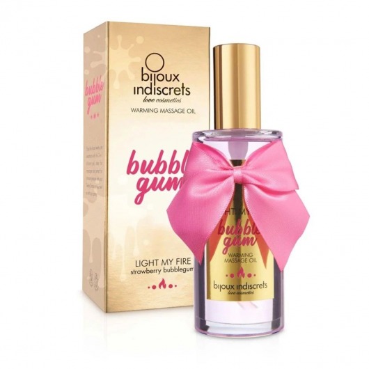 Разогревающее массажное масло Light My Fire Bubble Gum с ароматом бабл-гам - 100 мл. - Bijoux Indiscrets - купить с доставкой в Димитровграде