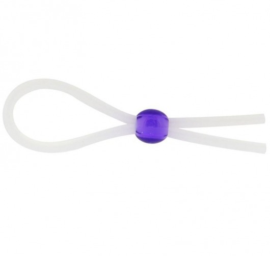 Прозрачное лассо с фиолетовой бусиной SILICONE COCK RING WITH BEAD LAVENDER - NMC - в Димитровграде купить с доставкой