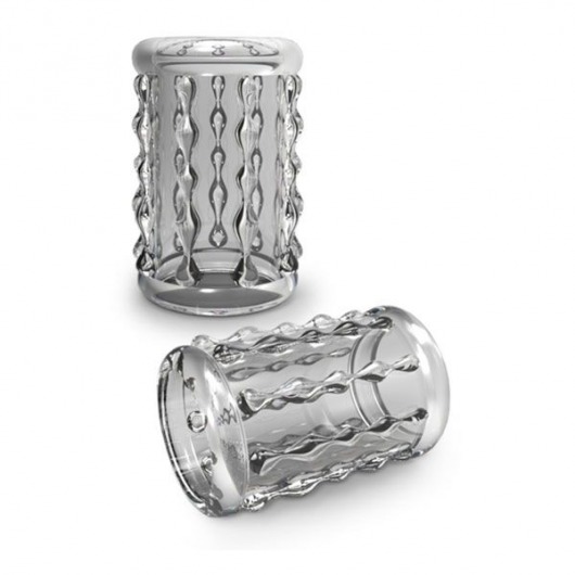 Прозрачная насадка с бороздками STAY HARD COCK SLEEVE 04 CLEAR - Blush Novelties - в Димитровграде купить с доставкой