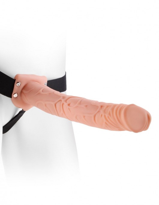 Фаллопротез телесного цвета Hollow Strap-On - 29 см. - Pipedream - купить с доставкой в Димитровграде
