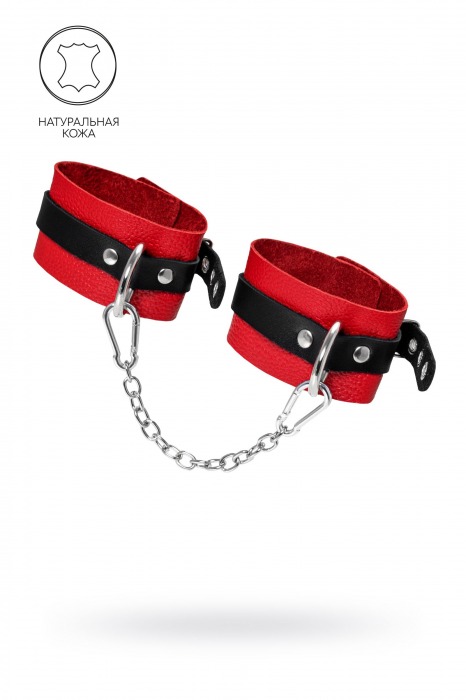 Красно-черные мягкие оковы с одним ремешком и люверсами - Pecado - купить с доставкой в Димитровграде