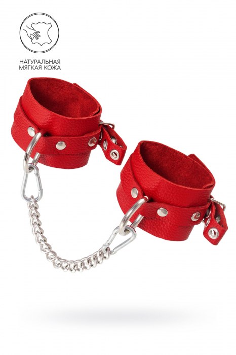 Красные мягкие кожаные оковы с люверсами - Pecado - купить с доставкой в Димитровграде