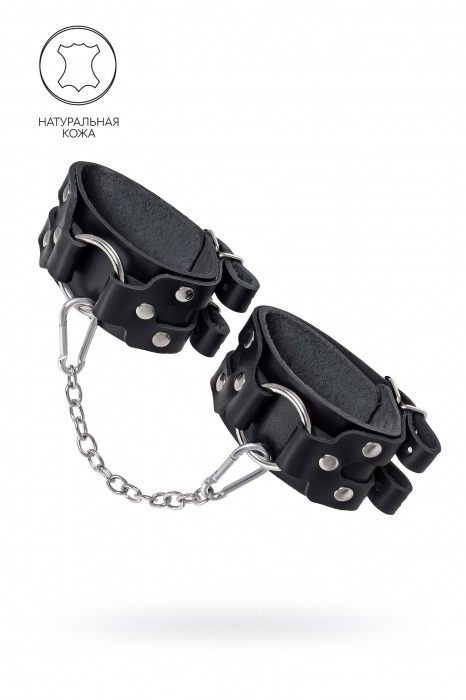 Черные кожаные оковы с двумя ремешками - Pecado - купить с доставкой в Димитровграде