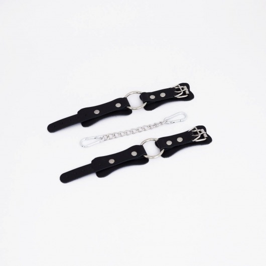 Черные кожаные наручники с кольцом - Crazy Handmade - купить с доставкой в Димитровграде