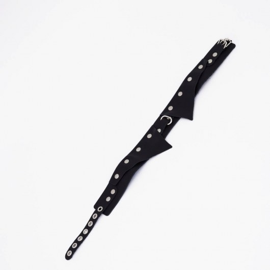 Черный однослойный кожаный ошейник с имитацией воротничка - Crazy Handmade - купить с доставкой в Димитровграде