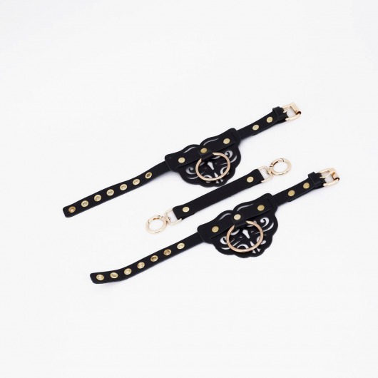 Черные оковы с золотистой фурнитурой - Crazy Handmade - купить с доставкой в Димитровграде