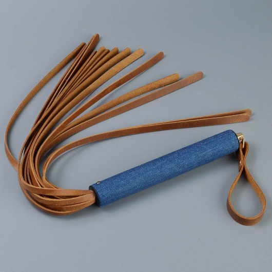 Плеть с джинсовой ручкой «Дикий Запад» - 60 см. - Sitabella - купить с доставкой в Димитровграде