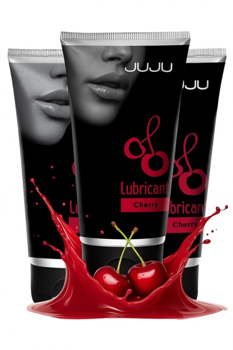 Набор из 3 съедобных лубрикантов JUJU со вкусом вишни - JuJu - купить с доставкой в Димитровграде