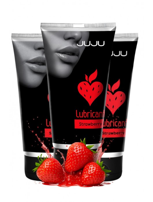 Набор из 3 съедобных лубрикантов JUJU со вкусом клубники - JuJu - купить с доставкой в Димитровграде