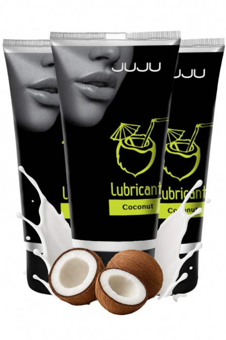 Набор из 3 съедобных лубрикантов JUJU со вкусом кокоса - JuJu - купить с доставкой в Димитровграде