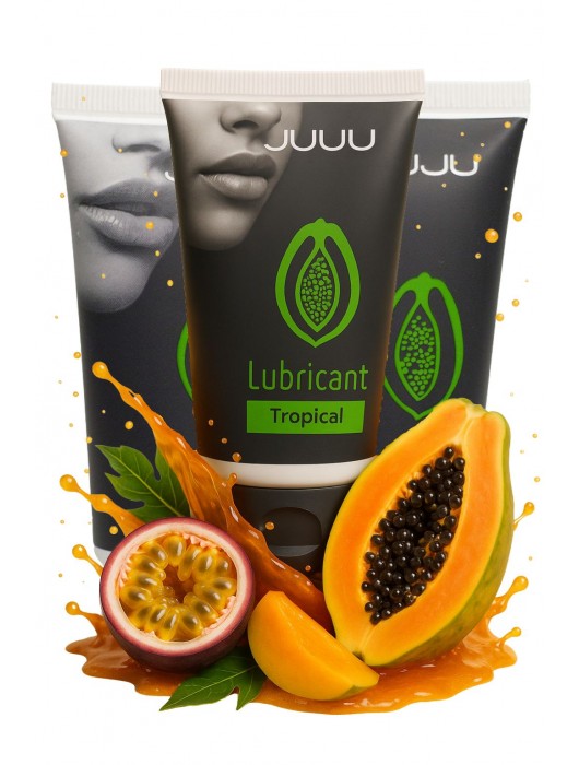 Набор из 3 съедобных лубрикантов JUJU со вкусом тропических фруктов - JuJu - купить с доставкой в Димитровграде