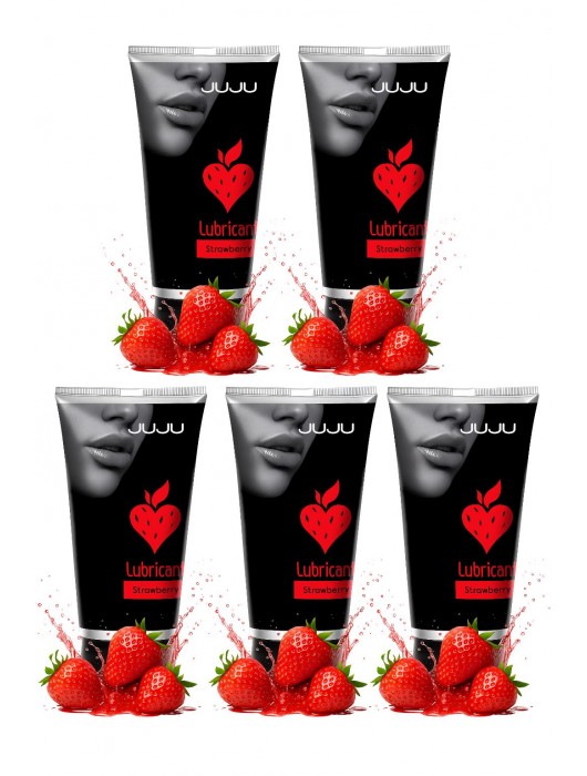 Набор из 5 съедобных лубрикантов JUJU со вкусом клубники - JuJu - купить с доставкой в Димитровграде