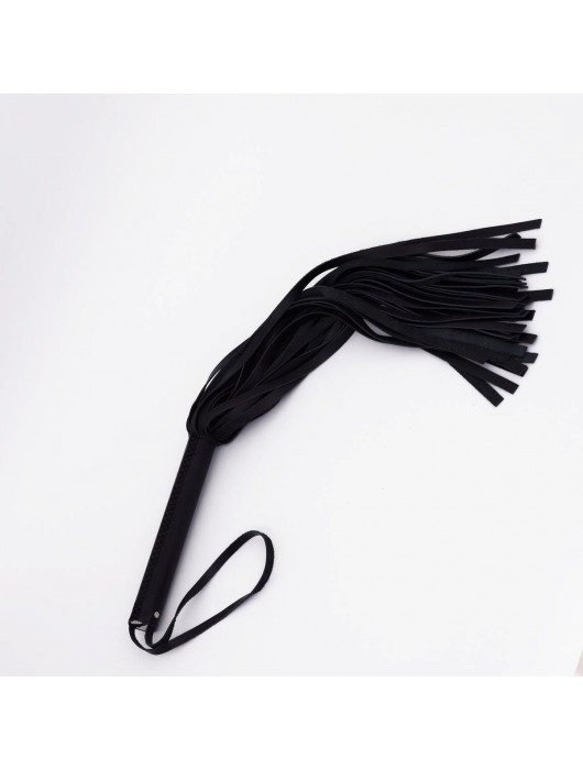 Черный кожаный флоггер - 45 см. - Crazy Handmade - купить с доставкой в Димитровграде