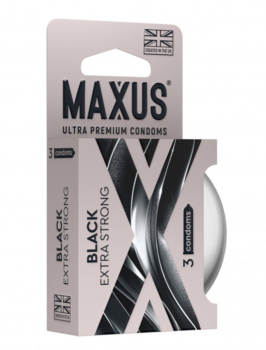 Черные утолщенные презервативы MAXUS Extra Strong с железным кейсом - 3 шт. - Maxus - купить с доставкой в Димитровграде