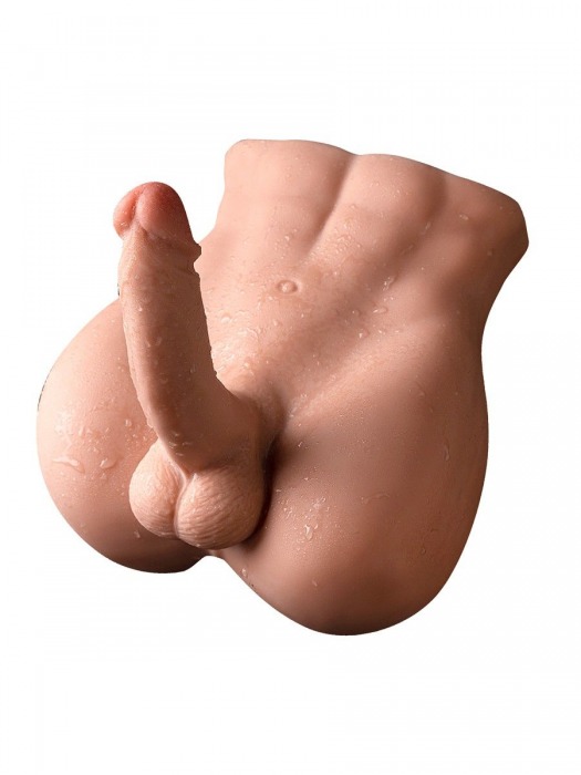 Телесный мужской торс с вибрацией и возвратно-поступательными движениями Bartlett - SHEQU