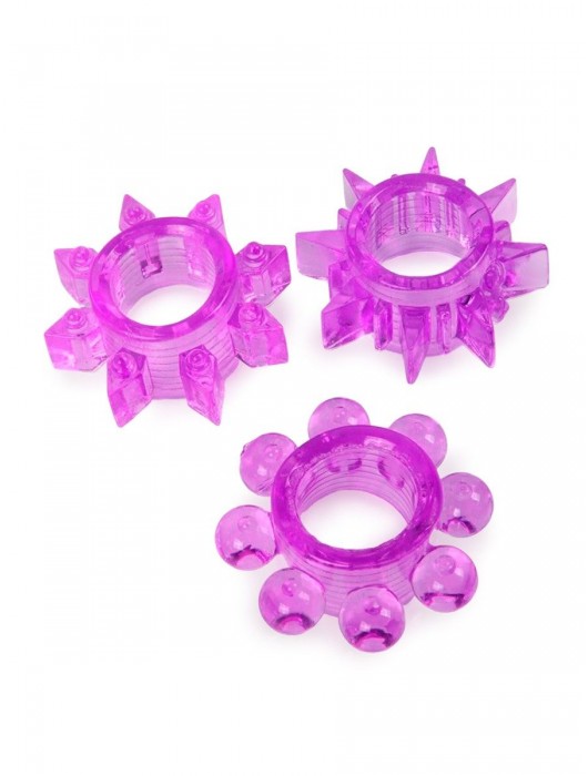 Набор из 3 лиловых эрекционных колец различной формы - Erowoman-Eroman - в Димитровграде купить с доставкой