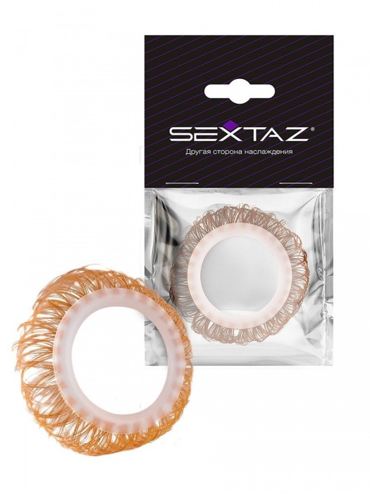 Эрекционное кольцо с бежевыми «ресничками» - Sextaz - в Димитровграде купить с доставкой