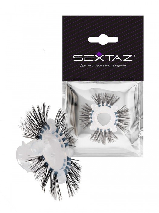 Эластичное эрекционное кольцо с черными «ресничками» - Sextaz - в Димитровграде купить с доставкой