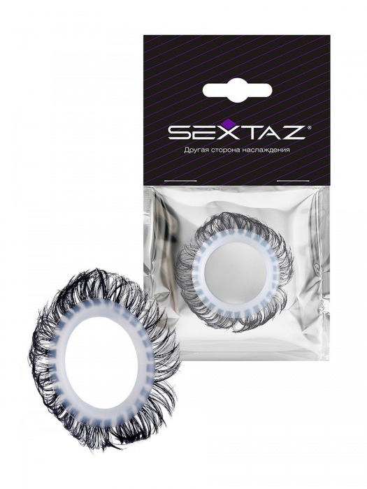 Эластичное эрекционное колечко с черными «ресничками» - Sextaz - в Димитровграде купить с доставкой