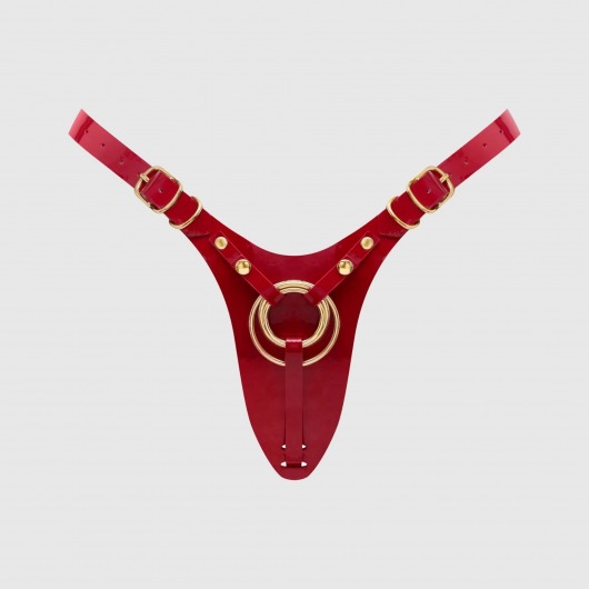 Красный пояс для фиксации насадок Strap-On-Me Leatherette Harness Fabulous - Strap-on-me - купить с доставкой в Димитровграде