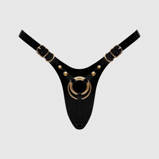 Черный пояс для фиксации насадок Strap-On-Me Leatherette Harness Fabulous - Strap-on-me - купить с доставкой в Димитровграде