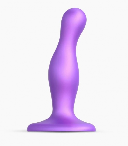 Фиолетовая насадка Strap-On-Me Dildo Plug Curvy size S - Strap-on-me - купить с доставкой в Димитровграде
