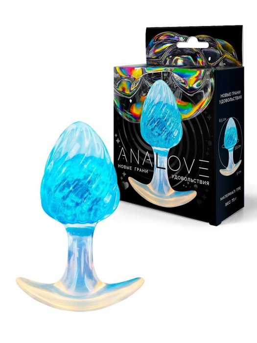 Голубоватая анальная пробка - 9 см. - AnaLove