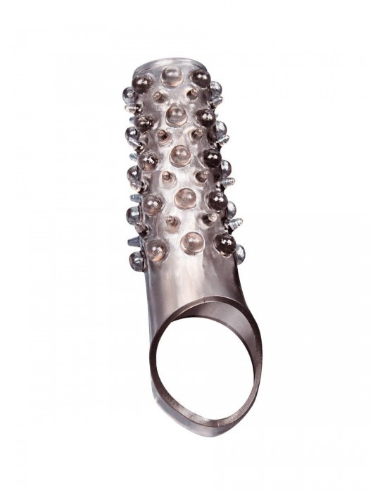 Дымчатая насадка на пенис с шипами и выпуклостями - 12 см. - Sex Expert - в Димитровграде купить с доставкой